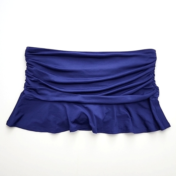 Lands' End Womens Swim Skirt Royal Blue Lined Bottom Gathered Fun Size  14 - Picture 3 of 9